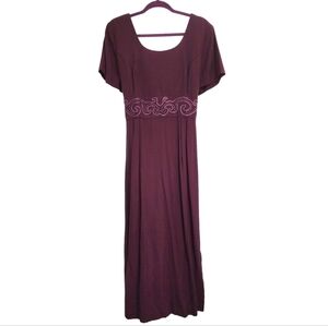 John Roberts Wine Colored Maxi Dress, Size 12
